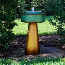 Solidad 31 1/2"H Copper And Green Tiered LED Floor Fountain 10 Solidad 31 1/2"H Copper And Green Tiered LED Floor Fountain -Kenroy Shop solidad 31 and one half inchh copper and green tiered led floor fountain 85a35views1