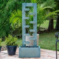 Stanton 51" High Dusty Blue Waterfall Water Chain Fountain