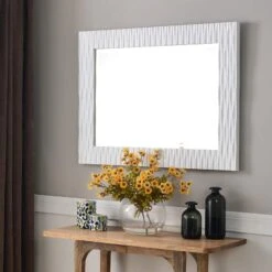 Tranquility White 30" X 39" Rectangular Wall Mirror