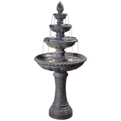 Tucson 65" High Zinc 4-Tier Outdoor LED Floor Fountain