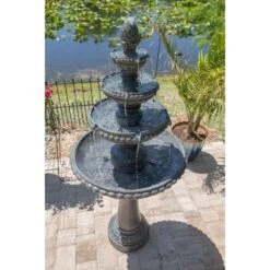Tucson 65" High Zinc 4-Tier Outdoor LED Floor Fountain -Kenroy Shop tucson 65 inch high zinc 4 tier outdoor led floor fountain 66h78views2
