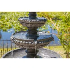 Tucson 65" High Zinc 4-Tier Outdoor LED Floor Fountain -Kenroy Shop tucson 65 inch high zinc 4 tier outdoor led floor fountain 66h78views5