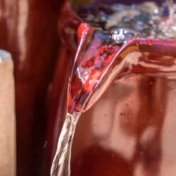 Vessel 36" High Textured Rustic Ceramic Outdoor Fountain 10 Vessel 36" High Textured Rustic Ceramic Outdoor Fountain -Kenroy Shop vessel 36 inch high textured rustic ceramic outdoor fountain 66h90views1