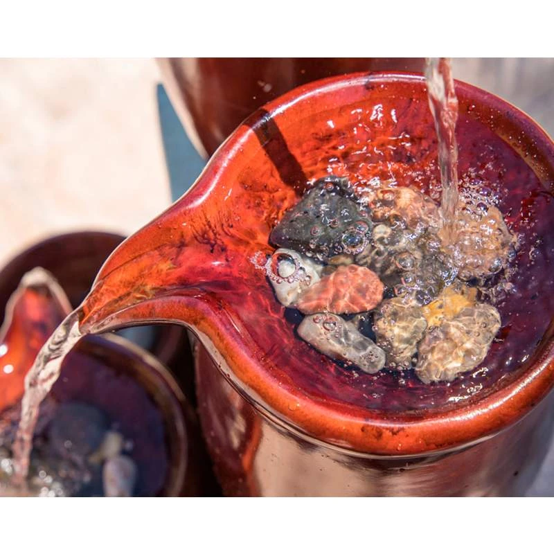 Vessel 36" High Textured Rustic Ceramic Outdoor Fountain 6 Vessel 36" High Textured Rustic Ceramic Outdoor Fountain - Image 4