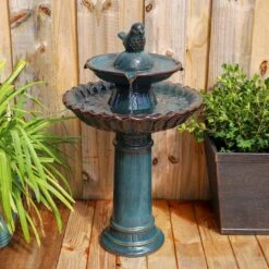 Kenroy Shop 15 Vogel 27 1/4" High Teal Blue Ceramic Bird Garden Fountain