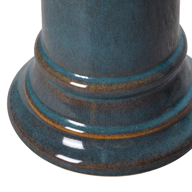 Vogel 27 1/4" High Teal Blue Ceramic Bird Garden Fountain 8 Vogel 27 1/4" High Teal Blue Ceramic Bird Garden Fountain - Image 6