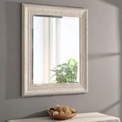 Warren Distressed White 29 1/4" X 35 1/4" Wall Mirror -Kenroy Shop warren distressed white 29 and one quarter inch x 35 and one quarter inch wall mirror 62f76views2
